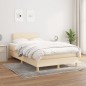 vidaXL Giroletto a Molle con Materasso Crema 120x200 cm in Tessuto