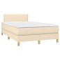 vidaXL Giroletto a Molle con Materasso Crema 120x200 cm in Tessuto