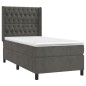 vidaXL Letto a Molle con Materasso e LED Grigio Scuro 100x200 cm vidaXL Letto a Molle con Materasso e LED Grigio Scuro 100x200 cm