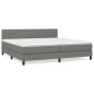 vidaXL Giroletto a Molle con Materasso Grigio Scuro 200x200 cm Tessuto