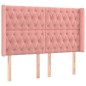 Letto a Molle con Materasso e LED Rosa 140x190 cm in Velluto Letto a Molle con Materasso e LED Rosa 140x190 cm in Velluto