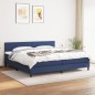 vidaXL Giroletto a Molle con Materasso Blu 200x200 cm in Tessuto