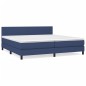 vidaXL Giroletto a Molle con Materasso Blu 200x200 cm in Tessuto