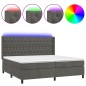 vidaXL Letto a Molle con Materasso e LED Grigio Scuro 200x200 cm vidaXL Letto a Molle con Materasso e LED Grigio Scuro 200x200 cm