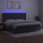 vidaXL Letto a Molle con Materasso e LED Grigio Scuro 200x200 cm vidaXL Letto a Molle con Materasso e LED Grigio Scuro 200x200 cm