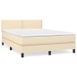 Giroletto a Molle con Materasso Crema 140x200 cm in Tessuto