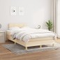 vidaXL Giroletto a Molle con Materasso Crema 120x200 cm in Tessuto