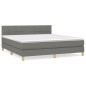 Giroletto a Molle con Materasso Grigio Scuro 160x200 cm Tessuto
