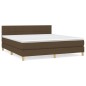 vidaXL Giroletto a Molle con Materasso Marrone Scuro 180x200cm Tessuto