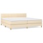 vidaXL Giroletto a Molle con Materasso Crema 200x200 cm in Tessuto