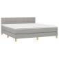 vidaXL Giroletto a Molle con Materasso Grigio Chiaro160x200 cm Tessuto