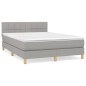 vidaXL Giroletto a Molle con Materasso Grigio Chiaro 140x200cm Tessuto