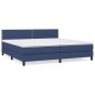 vidaXL Giroletto a Molle con Materasso Blu 200x200 cm in Tessuto