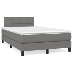 vidaXL Giroletto a Molle con Materasso Grigio Scuro 120x200 cm Tessuto