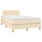 vidaXL Giroletto a Molle con Materasso Crema 120x200 cm in Tessuto