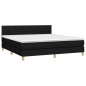 vidaXL Giroletto a Molle con Materasso Nero 160x200 cm in Tessuto