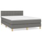 vidaXL Giroletto a Molle con Materasso Grigio Scuro 140x190 cm Tessuto