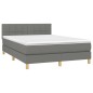 vidaXL Giroletto a Molle con Materasso Grigio Scuro 140x190 cm Tessuto