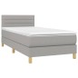 vidaXL Giroletto a Molle con Materasso Grigio Chiaro 90x190 cm Tessuto