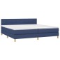 Giroletto a Molle con Materasso Blu 200x200 cm in Tessuto