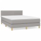 vidaXL Giroletto a Molle con Materasso Grigio Chiaro 140x200cm Tessuto
