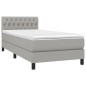 vidaXL Giroletto a Molle con Materasso Grigio Chiaro100x200 cm Tessuto
