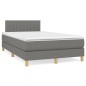 vidaXL Giroletto a Molle con Materasso Grigio Scuro 120x200 cm Tessuto