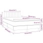 vidaXL Giroletto a Molle con Materasso Grigio Scuro 120x200 cm Tessuto