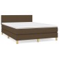 Giroletto a Molle con Materasso Marrone Scuro 140x190cm Tessuto