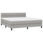 Giroletto a Molle con Materasso Grigio Chiaro180x200 cm Tessuto
