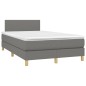 vidaXL Giroletto a Molle con Materasso Grigio Scuro 120x200 cm Tessuto