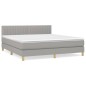 Giroletto a Molle con Materasso Grigio Chiaro180x200 cm Tessuto