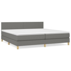 vidaXL Giroletto a Molle con Materasso Grigio Scuro 200x200 cm Tessuto
