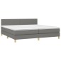 vidaXL Giroletto a Molle con Materasso Grigio Scuro 200x200 cm Tessuto