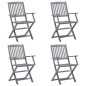 vidaXL Sedie da Giardino Pieghevoli 4pz con Cuscini in Massello Acacia vidaXL Sedie da Giardino Pieghevoli 4pz con Cuscini in Massello Acacia
