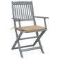 vidaXL Sedie da Giardino Pieghevoli 4pz con Cuscini in Massello Acacia vidaXL Sedie da Giardino Pieghevoli 4pz con Cuscini in Massello Acacia