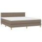 vidaXL Giroletto a Molle con Materasso Tortora 180x200 cm in Tessuto