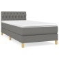 Giroletto a Molle con Materasso Grigio Scuro 100x200 cm Tessuto