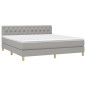 Giroletto a Molle con Materasso Grigio Chiaro160x200 cm Tessuto