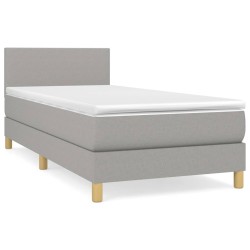 vidaXL Giroletto a Molle con Materasso Grigio Chiaro 80x200 cm Tessuto