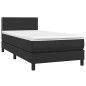 vidaXL Giroletto a Molle con Materasso Nero 90x200 cm in Similpelle