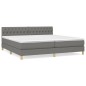 vidaXL Giroletto a Molle con Materasso Grigio Scuro 200x200 cm Tessuto