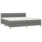 vidaXL Giroletto a Molle con Materasso Grigio Scuro 200x200 cm Tessuto