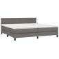 vidaXL Giroletto a Molle con Materasso Grgio 200x200 cm in Similpelle