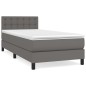 vidaXL Giroletto a Molle con Materasso Grigio 90x190 cm in Similpelle