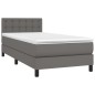 vidaXL Giroletto a Molle con Materasso Grigio 90x190 cm in Similpelle