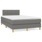 Giroletto a Molle con Materasso Grigio Scuro 120x200 cm Tessuto
