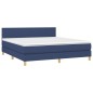 vidaXL Giroletto a Molle con Materasso Blu 180x200 cm in Tessuto