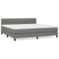 vidaXL Giroletto a Molle con Materasso Grigio Scuro 200x200 cm Tessuto