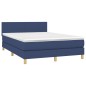 vidaXL Giroletto a Molle con Materasso Blu 140x200 cm in Tessuto